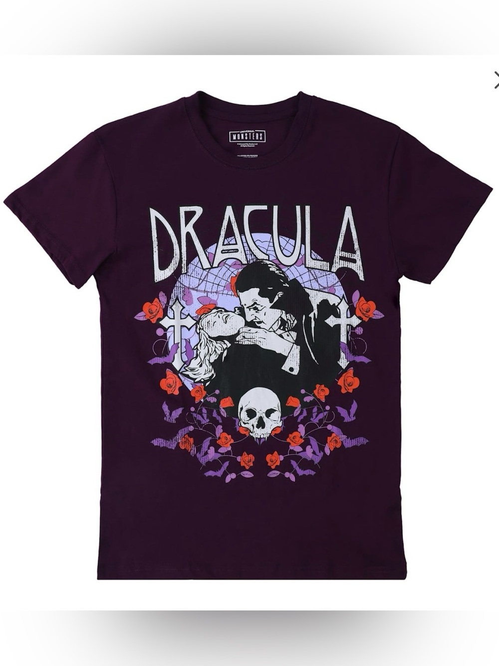 NWT Dracula Universal Monsters Graphic Short Sleeve Tee - Purple Horror